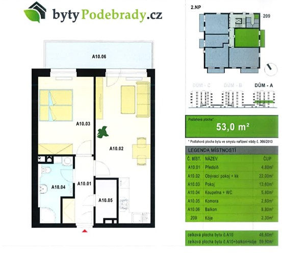 Квартира 2+kk на продаж, 53 м² (7 з 7)