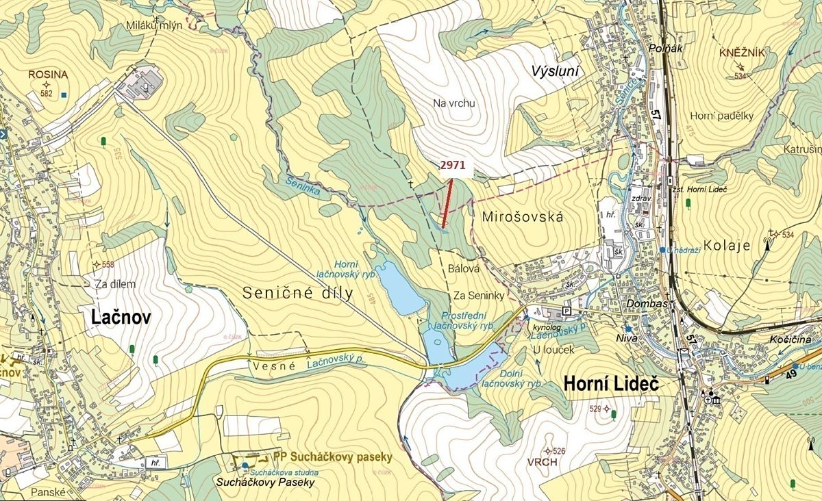 Dražba lesa 1723 m², Lačnov – fotka 1 z 3