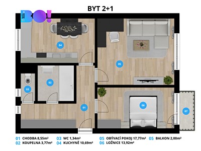 Wohnung 2+1 zum Kauf, 53 m² (2 von 30)