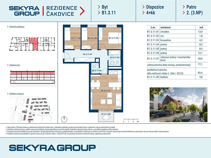 Prodej bytu 4+kk 77 m², Praha – náhled fotky 2