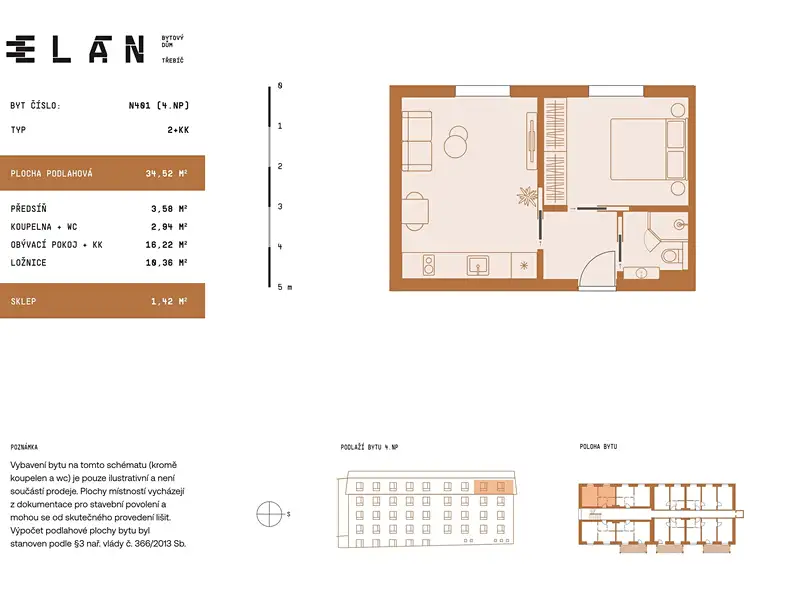 Prodej bytu 2+kk 33 m², Třebíč – náhled fotky 3