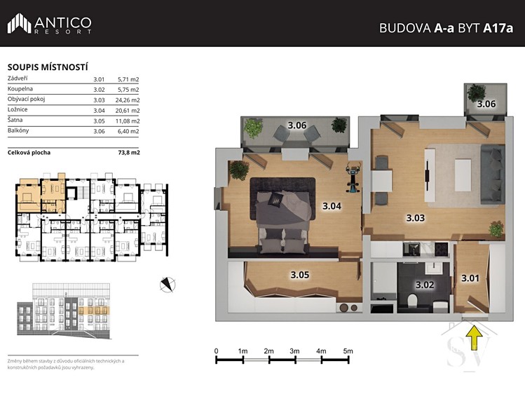 Pronájem bytu 2+kk, 68 m² (8 z 30)