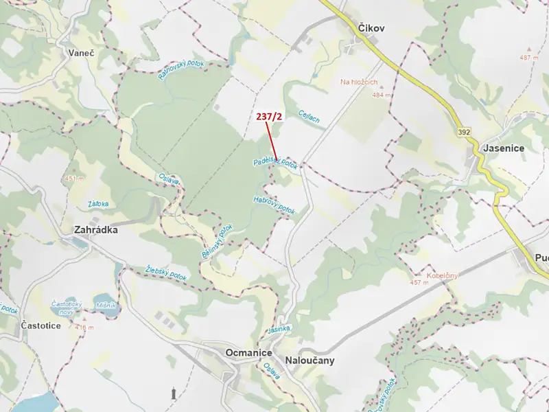 Dražba louky 510 m², Čikov – náhled fotky 1