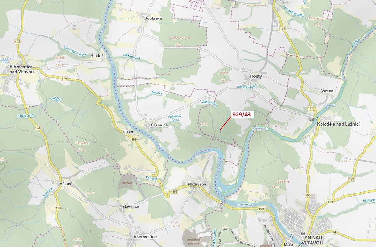 Dražba lesa 1258 m², Hosty – fotka 1 z 3