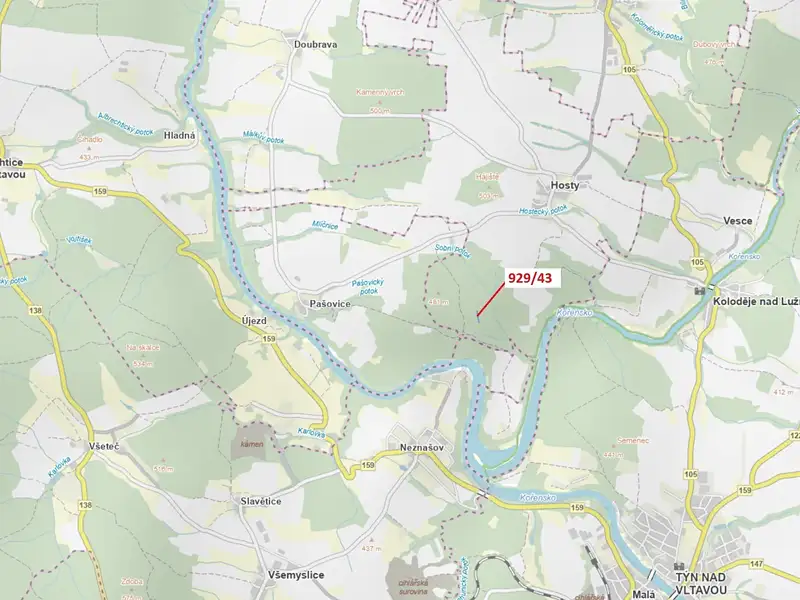 Dražba lesa 1258 m², Hosty – náhled fotky 1