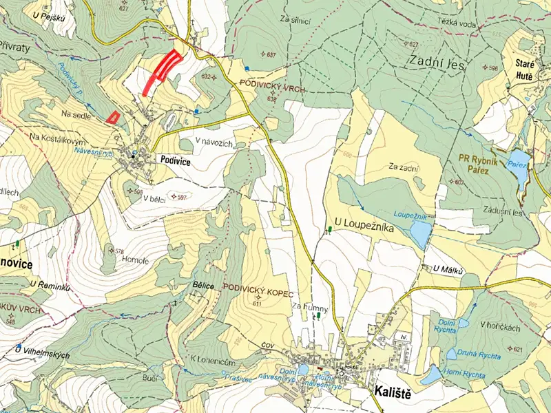 Prodej pole 21446 m², Kaliště – náhled fotky 2