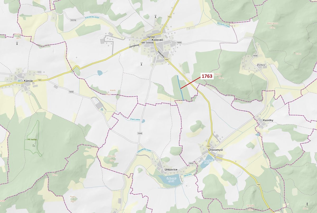 Dražba lesa 7329 m², Koloveč – fotka 1 z 3