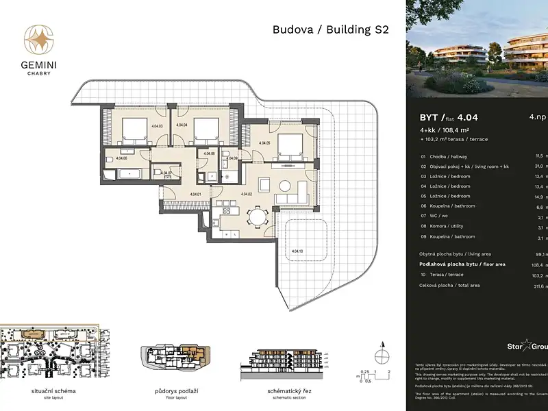 Prodej bytu 4+kk 108 m², Praha – náhled fotky 2