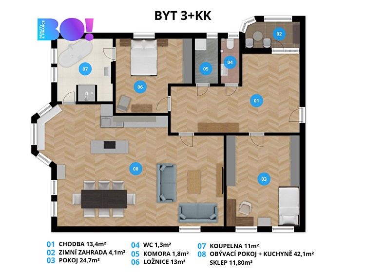 Квартира 3+1 на продаж, 123 м² (28 з 29)