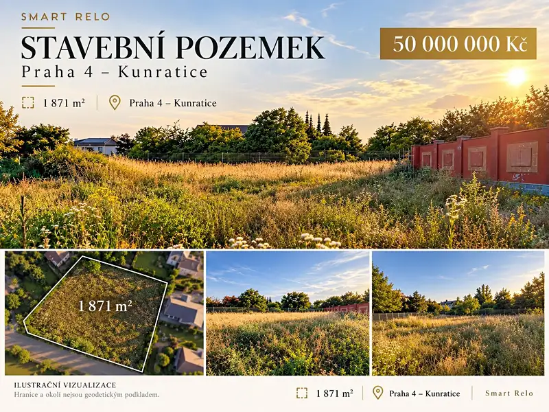 Prodej stavebního pozemku 1871 m², Praha – náhled fotky 1