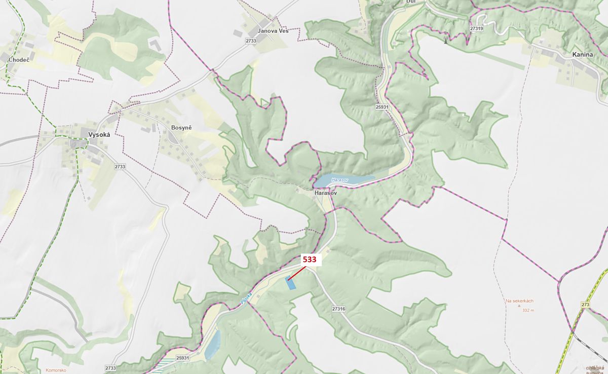 Dražba lesa 6701 m², Nebužely – fotka 1 z 3