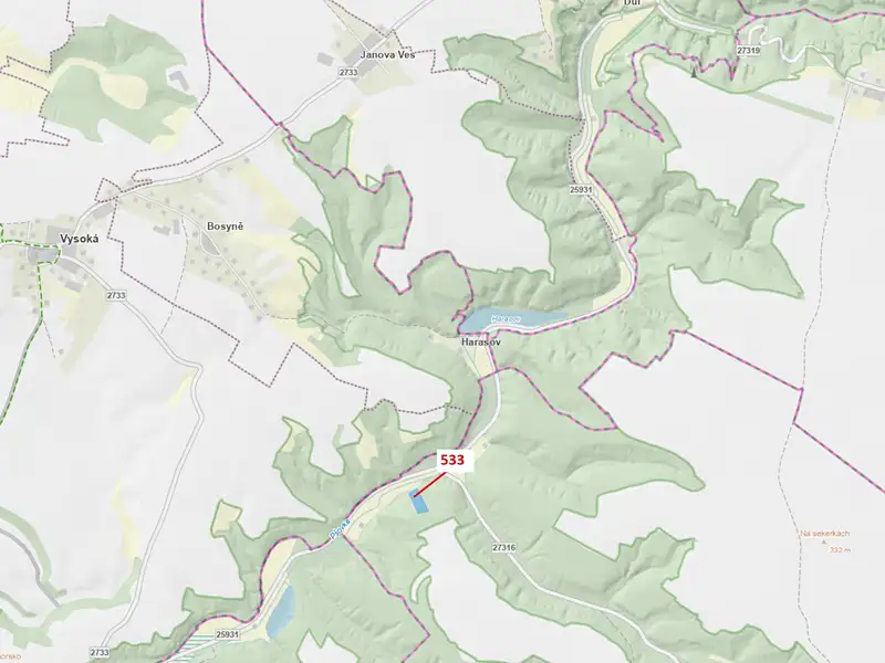 Dražba lesa 6701 m², Nebužely – náhled fotky 1