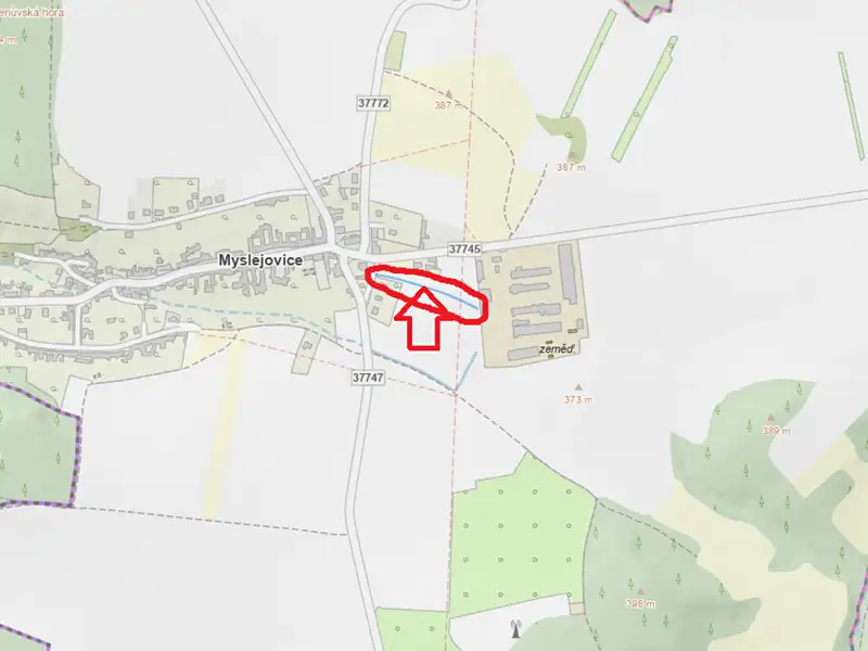 Prodej stavebního pozemku 584 m², Myslejovice – náhled fotky 2
