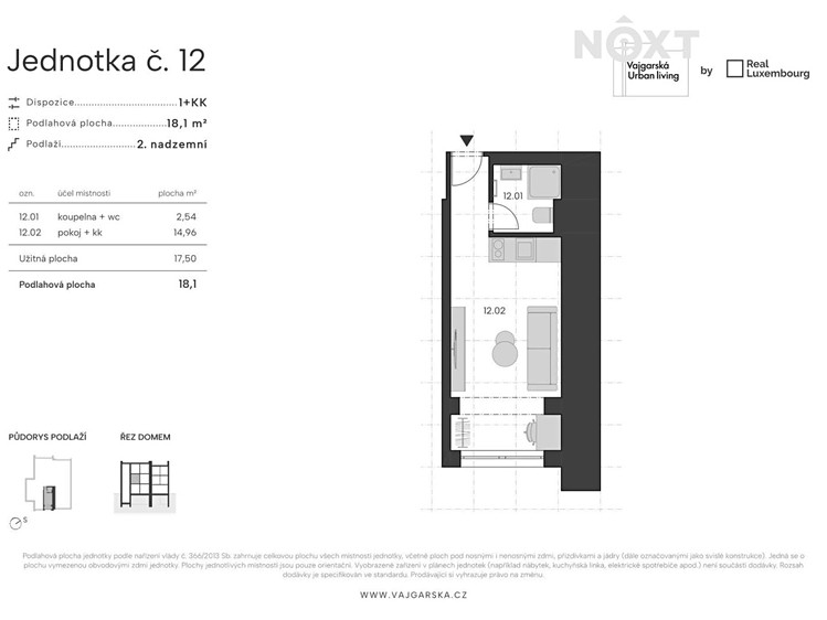 Квартира 1+kk на продаж, 17 м² (4 з 14)