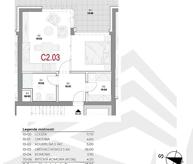 Квартира 2+kk в оренду, 44 м² (17 з 17)