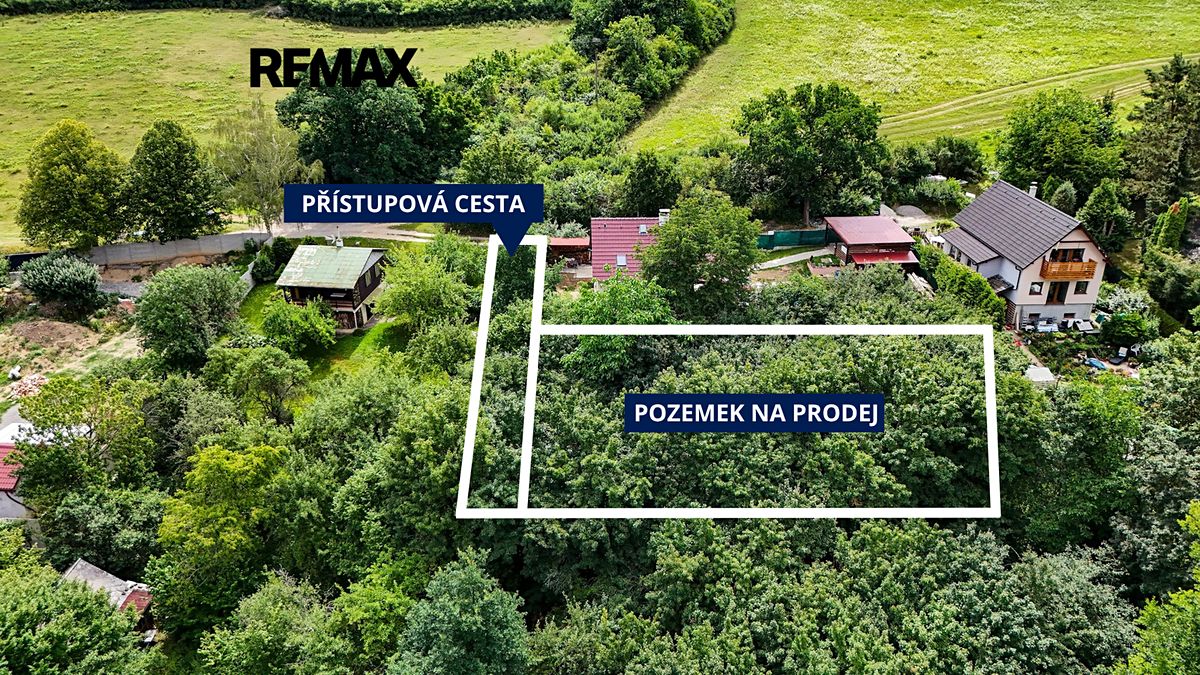 Prodej zahrady 740 m², Zadní Třebaň – fotka 1 z 3