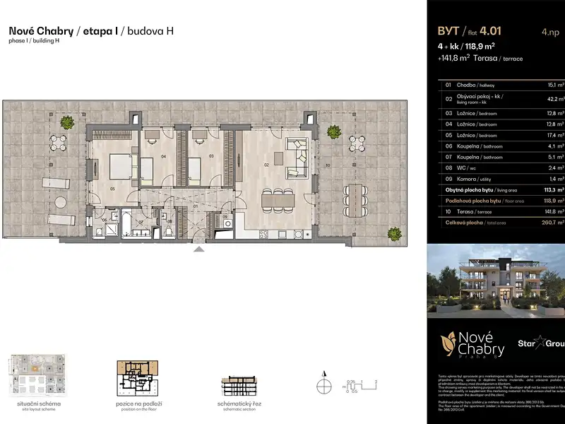 Prodej bytu 4+kk 118 m², Praha – náhled fotky 2
