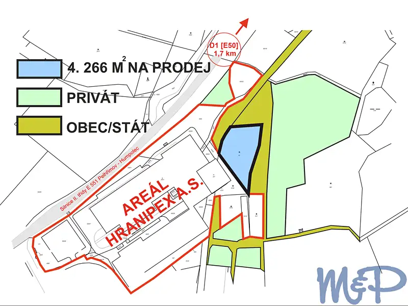 Prodej komerčního pozemku 4266 m², Komorovice – náhled fotky 2