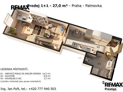 Квартира 1+1 на продаж, 27 м² (3 з 10)
