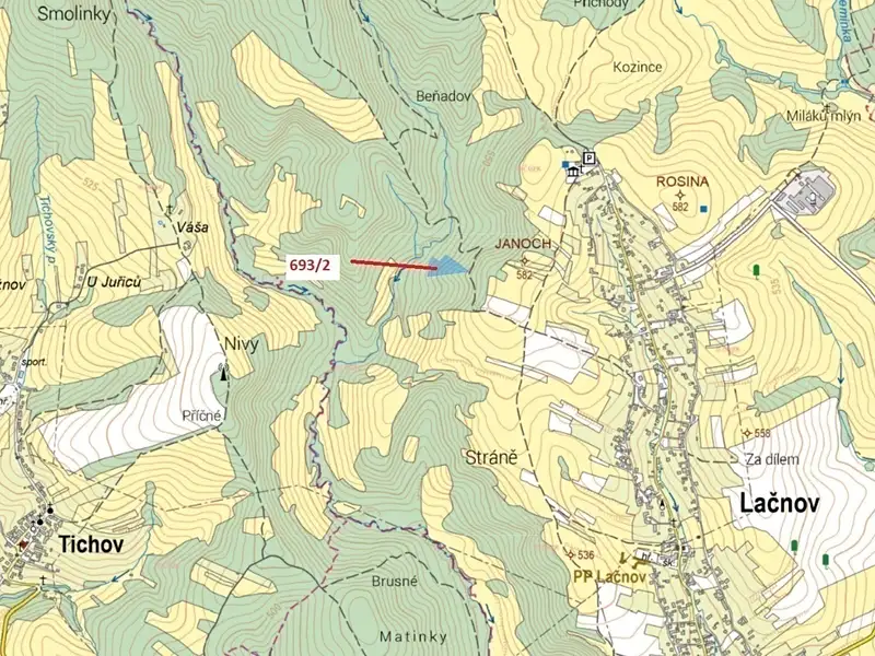 Dražba lesa 7364 m², Lačnov – náhled fotky 1