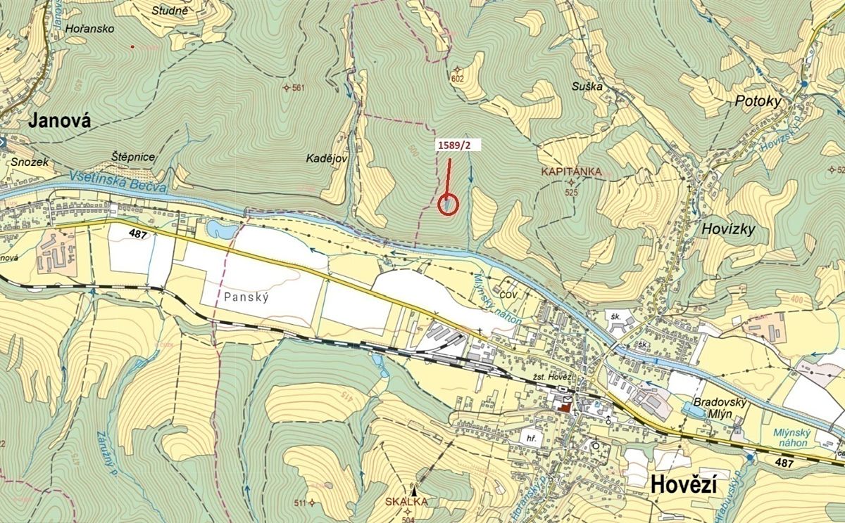 Dražba lesa 910 m², Hovězí – fotka 1 z 3