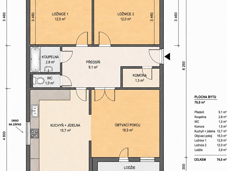 Wohnung 3+1 zum Kauf, 76 m² (3 von 9)