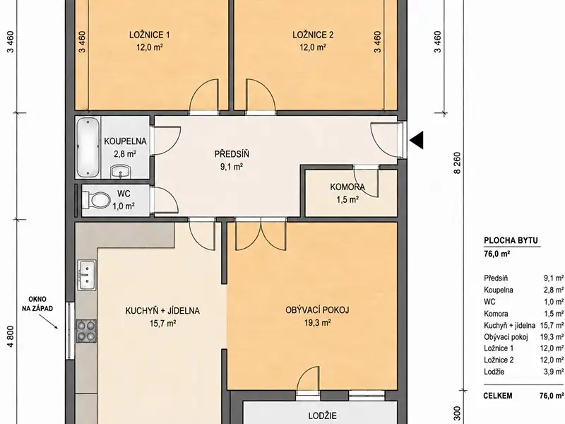 Prodej bytu 3+1 76 m², Praha – náhled fotky 3