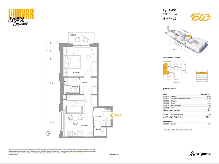 Pronájem bytu 2+kk, 53 m² (10 z 10)