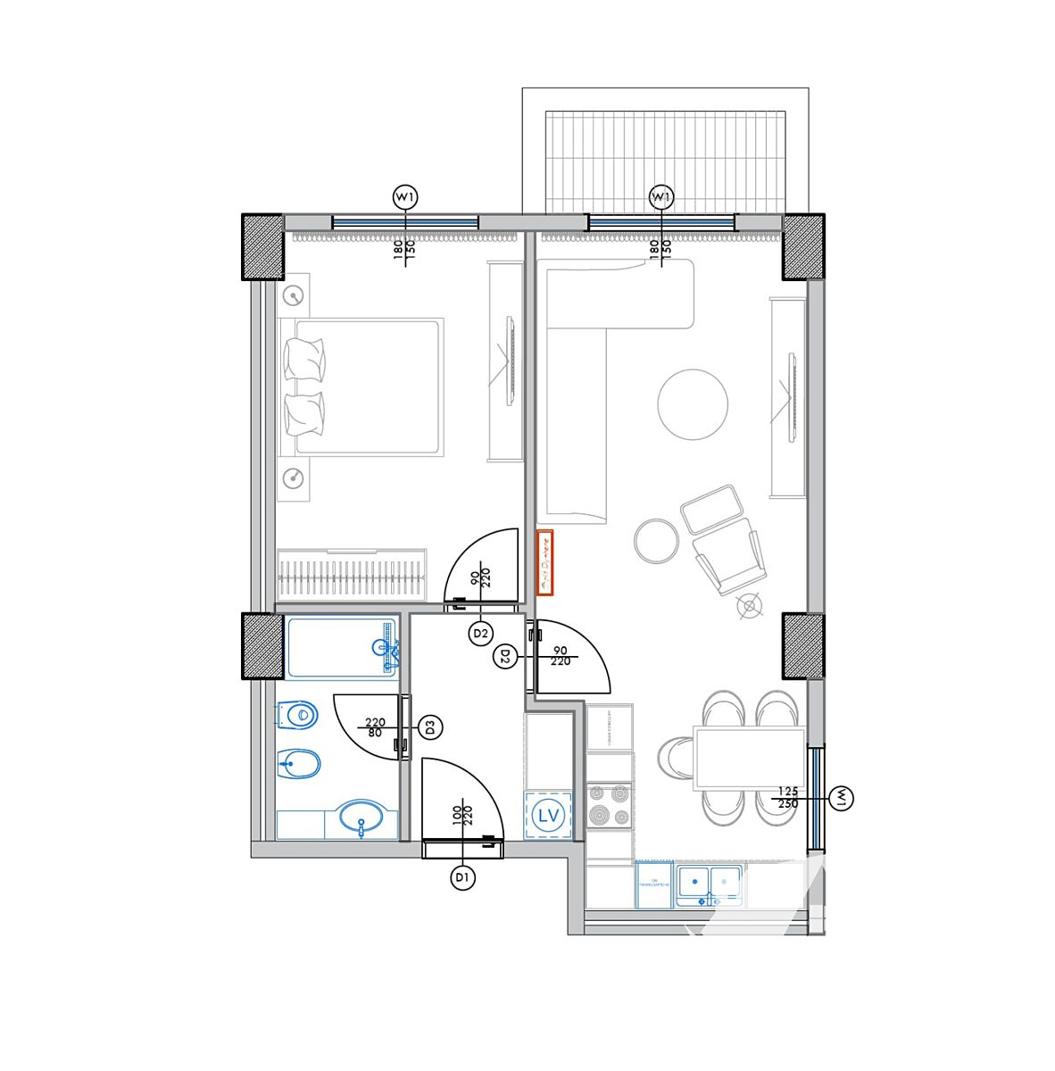 Prodej bytu 2+kk 62 m², Qerret – fotka 1 z 3