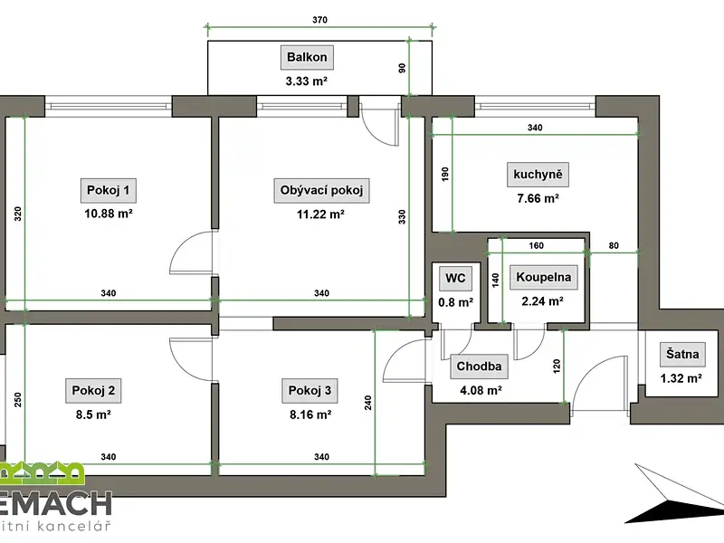 Prodej bytu 3+1 58 m², Zlín – náhled fotky 2