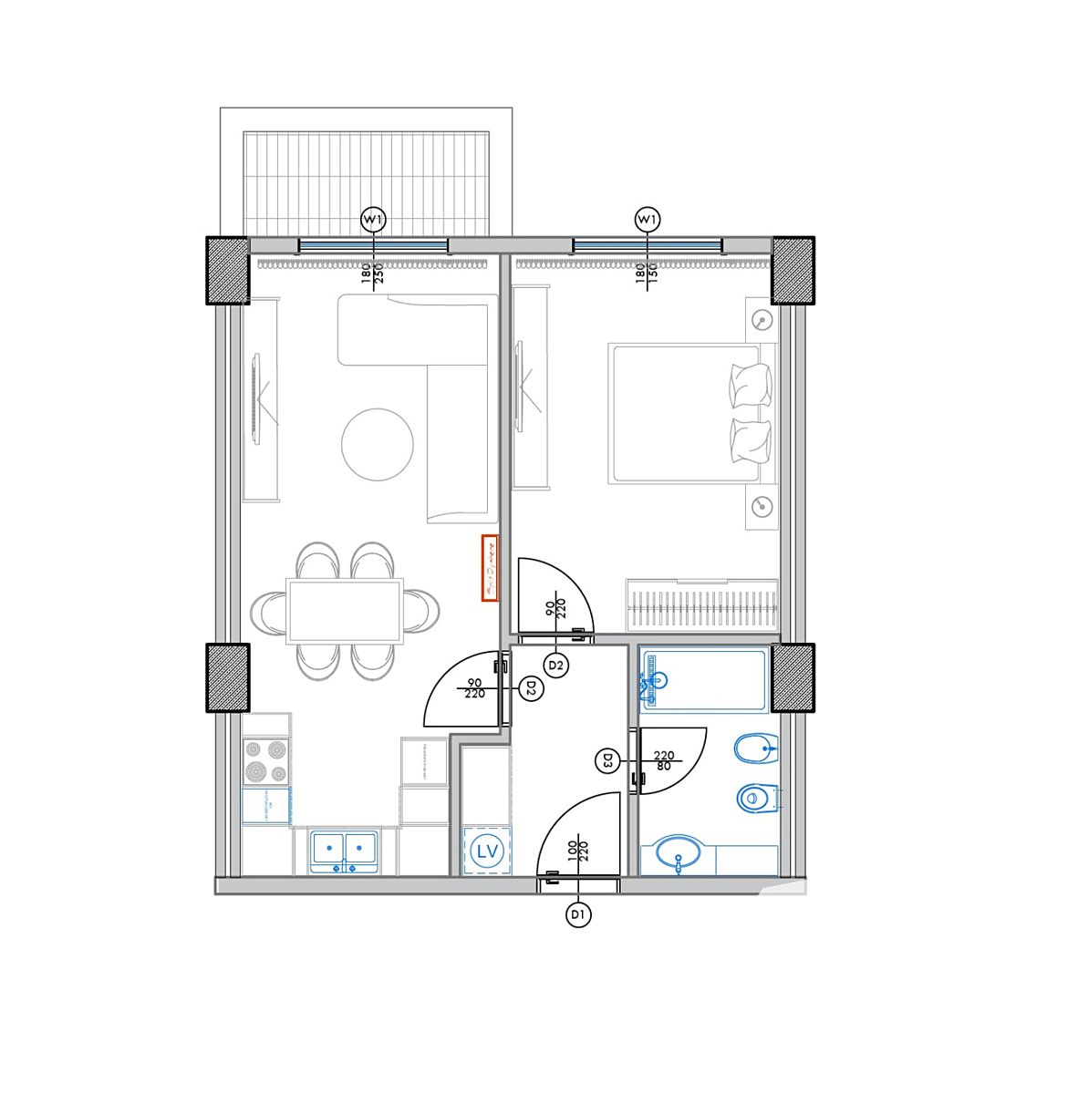 Prodej bytu 2+kk 58 m², Qerret – fotka 1 z 3