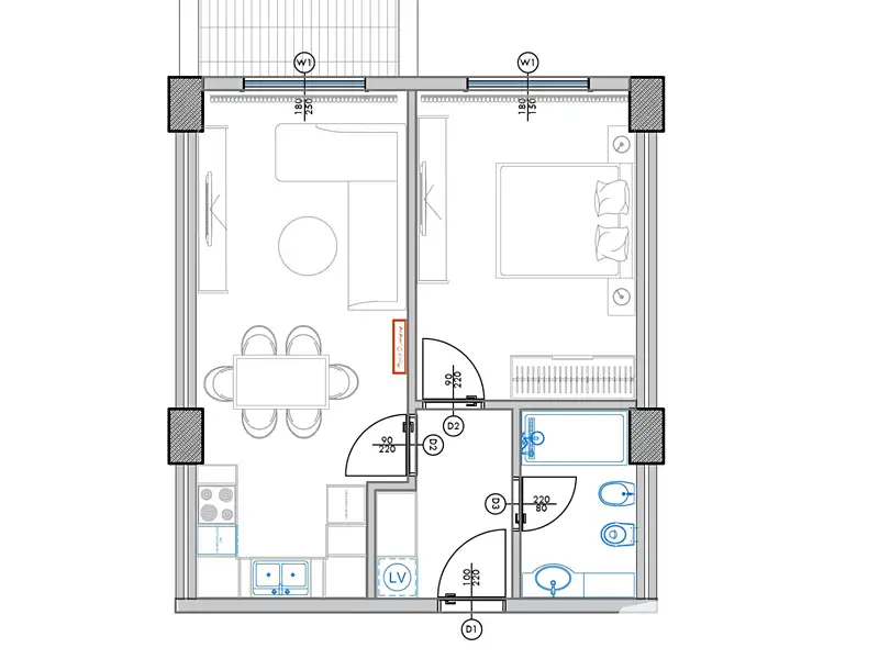 Prodej bytu 2+kk 58 m², Qerret – náhled fotky 1