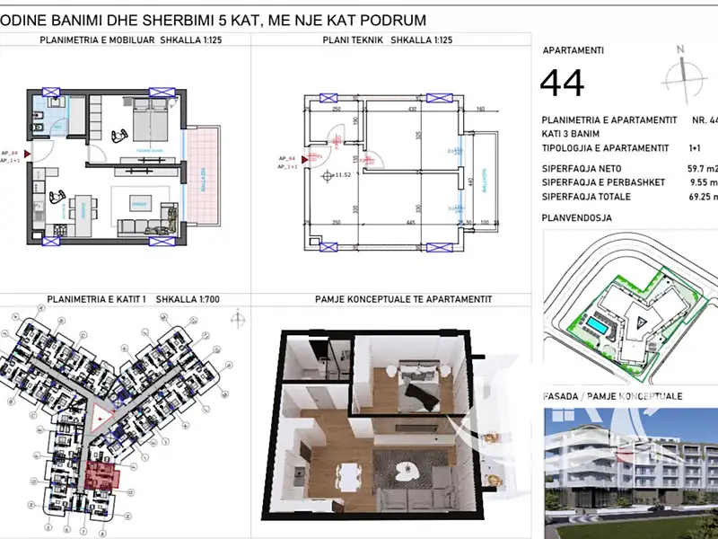 Prodej bytu 2+kk 59 m², Qerret – náhled fotky 2