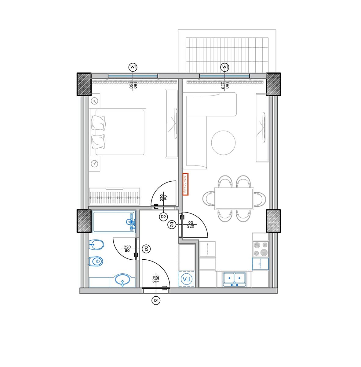 Prodej bytu 2+kk 58 m², Qerret – fotka 1 z 3