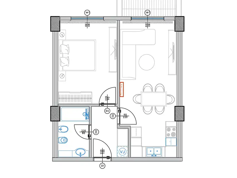 Prodej bytu 2+kk 58 m², Qerret – náhled fotky 1