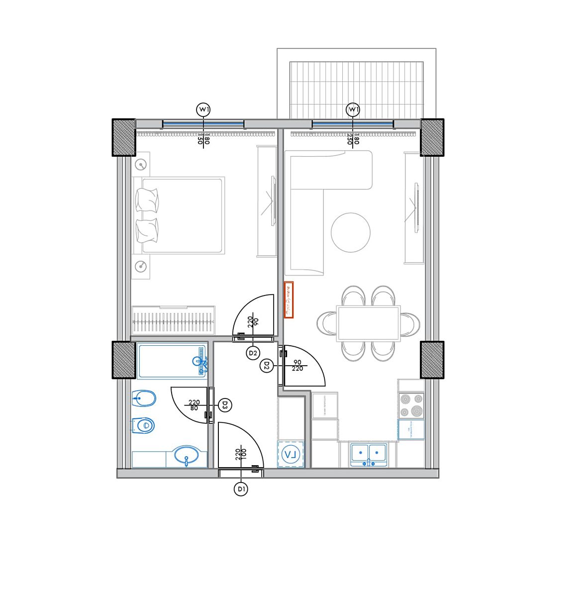 Prodej bytu 2+kk 58 m², Qerret – fotka 1 z 3
