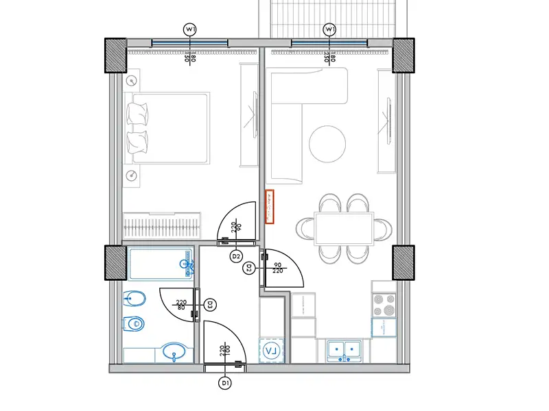 Prodej bytu 2+kk 58 m², Qerret – náhled fotky 1