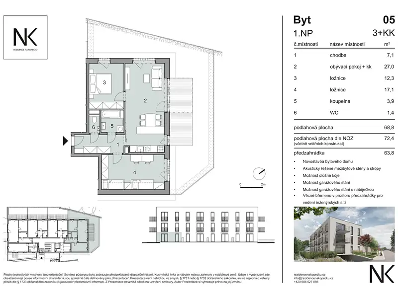 Prodej bytu 3+kk 69 m², Třeboň – náhled fotky 1