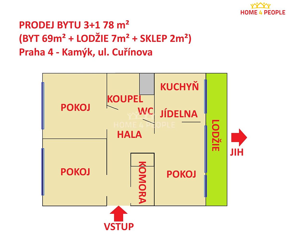 Prodej bytu 3+1 78 m², Praha – fotka 1 z 3
