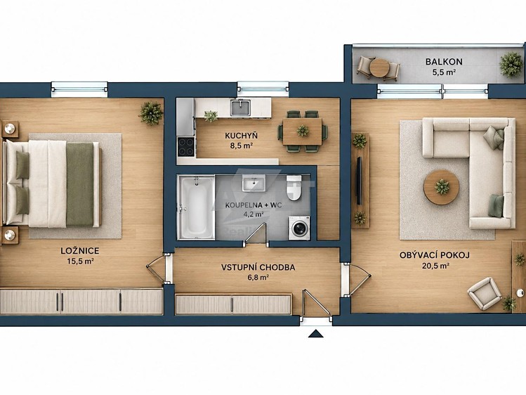 Квартира 2+1 на продаж, 58 м² (9 з 9)