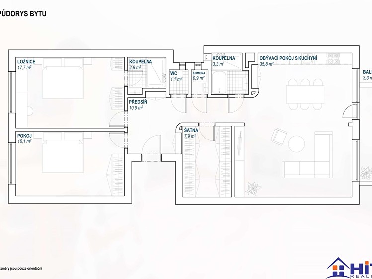 Pronájem bytu 3+kk, 99 m² (21 z 21)