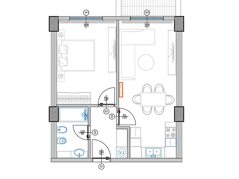 Prodej bytu 2+kk 58 m², Qerret – náhled fotky 1