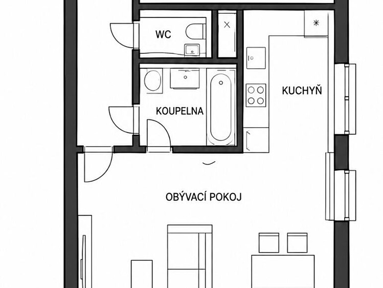 Pronájem bytu 2+kk, 50 m² (17 z 17)