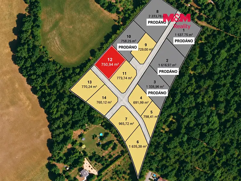 Prodej stavebního pozemku 751 m², Líšťany – náhled fotky 1