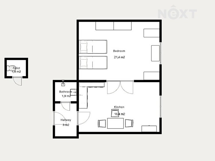 Pronájem bytu 2+kk, 46 m² (17 z 17)