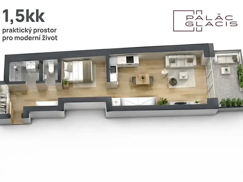 Prodej bytu 1+kk 39 m², Brno – náhled fotky 3