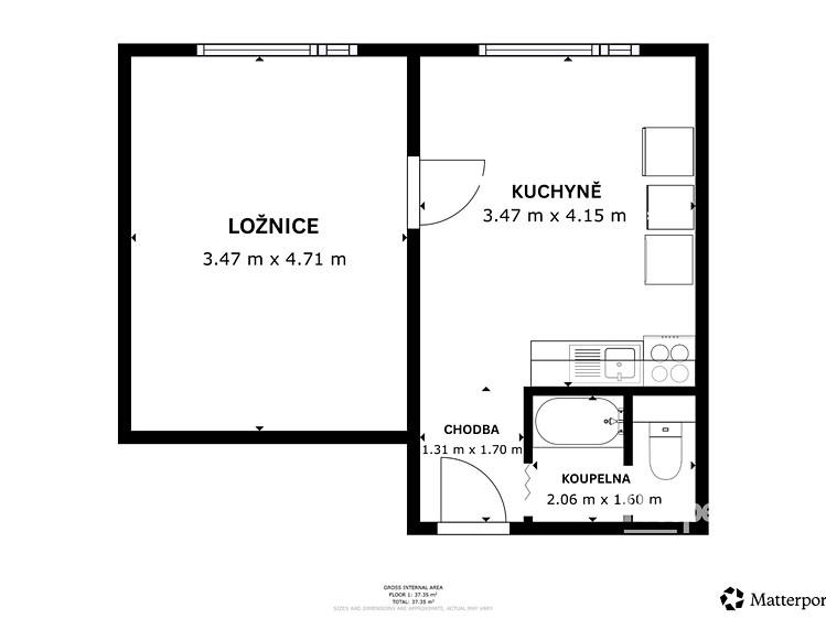 Квартира 1+1 на продаж, 35 м² (4 з 22)