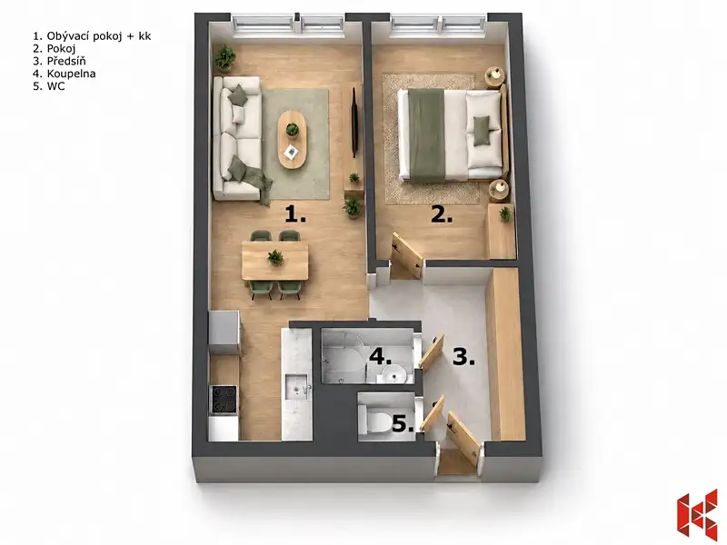 Prodej bytu 2+kk 48 m², Praha – náhled fotky 3