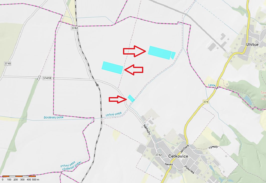 Prodej pole 89487 m², Cetkovice – fotka 1 z 3