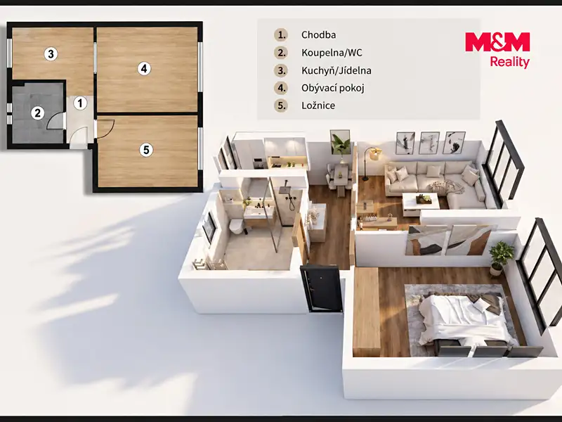 Prodej bytu 2+1 56 m², Beroun – náhled fotky 3